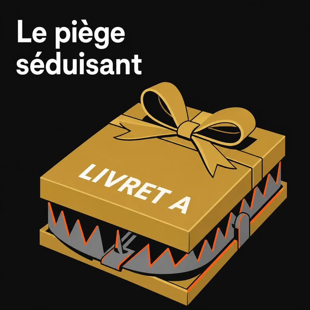 Livret A présenté comme un cadeau posé sur un piège à mâchoires